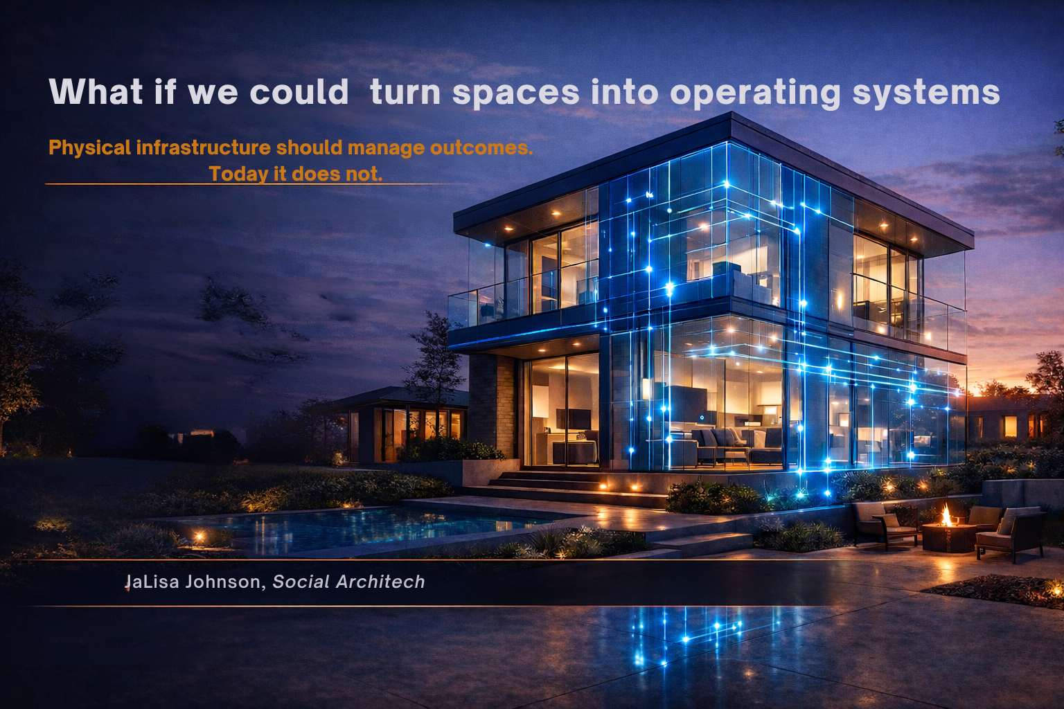 Modern interior with invisible systems overlay